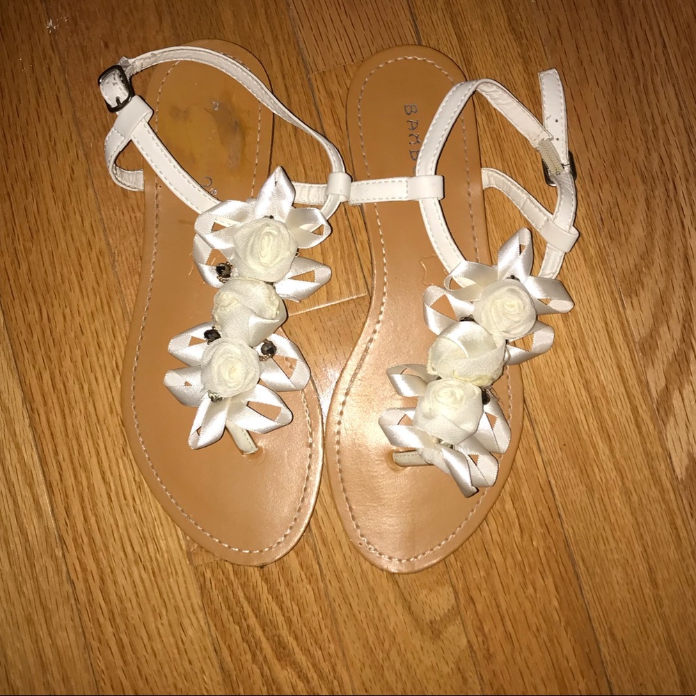 Rose and Ribbon Thong Sandals
